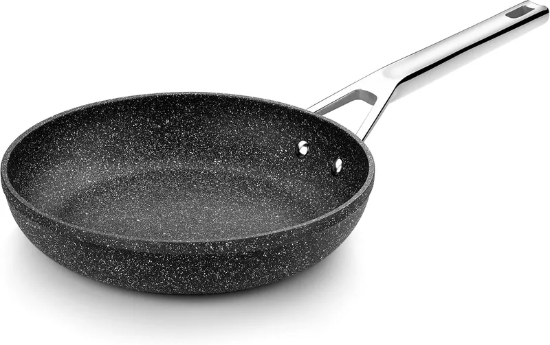 Monix ▫️ Mineral | Frigideira de 24 cm em alumínio forjado com revestimento antiaderente tipo pedra, sem PFOA, adequada para fogões de indução