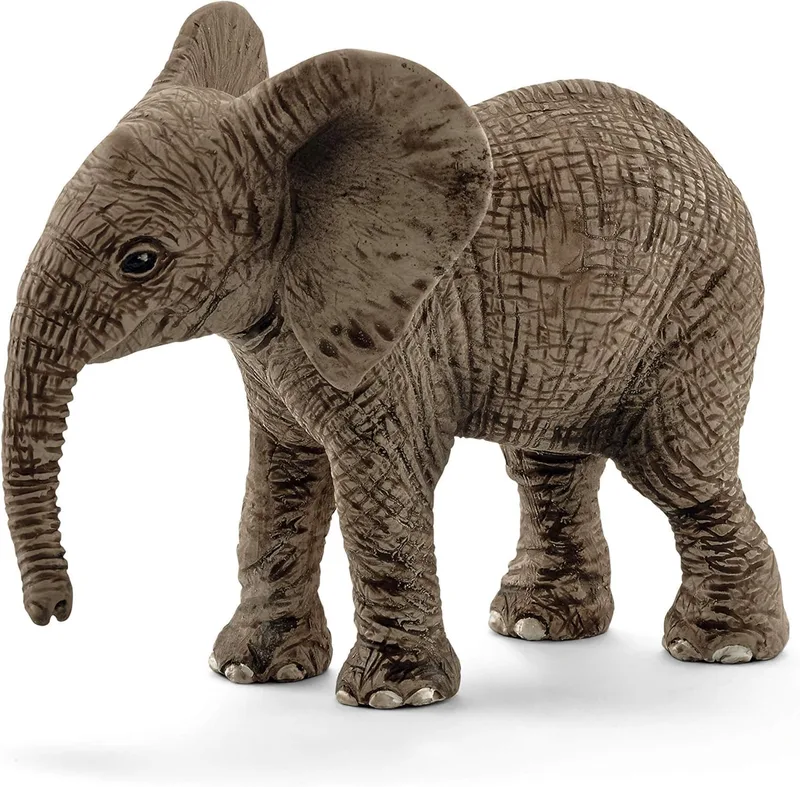 Schleich ▫️ 14763 Figura de elefante africano bebé, Coleção Wild Life, cor cinzenta, 6,8 cm (14763)