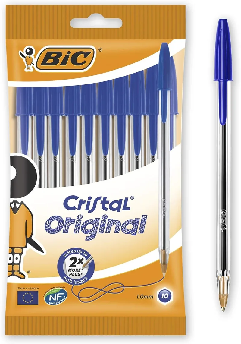 BIC ▫️ Blister de 10 unidades - Cristal Azul - Ponta 1.0MM