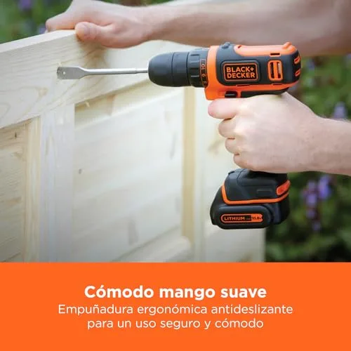 Black+Decker ▫️ Berbequim-aparafusador sem fios ultracompacto, com luz de trabalho LED, bateria de iões de lítio de 10,8 V e carregador, BDCDD12-QW 6