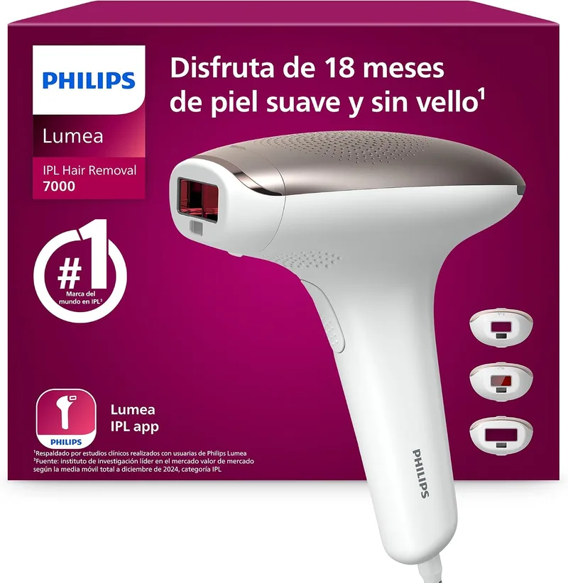 PHILIPS ▫️ Lumea série 7000, aparelho de depilação IPL, alternativa à depilação a laser, 3 acessórios para o corpo, o rosto e a zona do biquíni, modelo SC1999/00