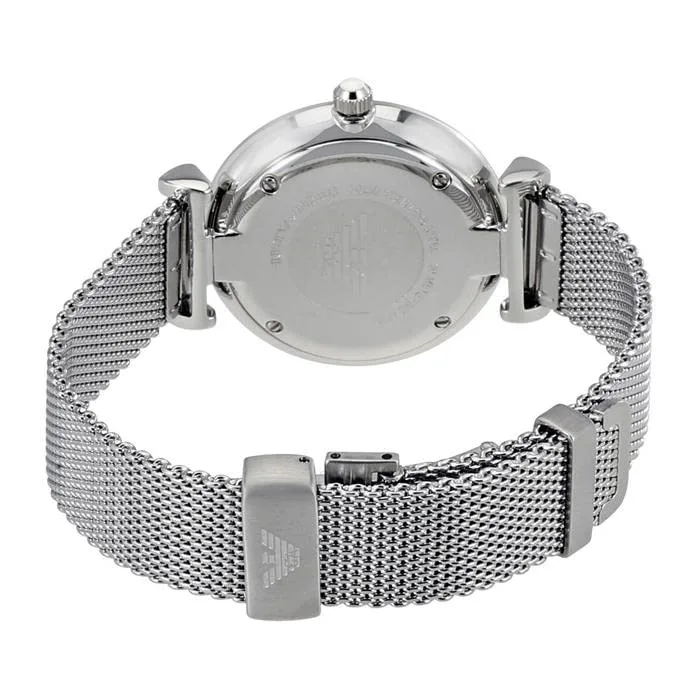 Emporio Armani ▫️ Relógio para mulher, 32 mm, movimento de quartzo com dois ponteiros e bracelete em aço prateado 4