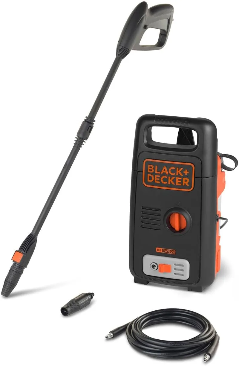 Black+Decker ▫️ Máquina de limpeza de alta pressão BXPW1300E (1300 W, 100 bar, 390 l/h)