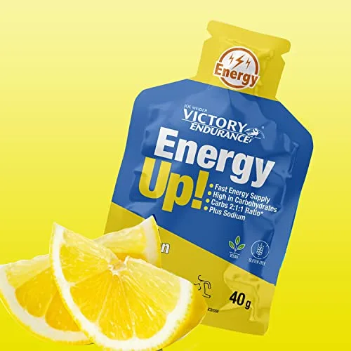 VICTORY ENDURANCE ▫️ Energy Up Gel com cafeína, sabor a limão e extra de sódio, energia imediata, 40 g, embalagem de 24 3