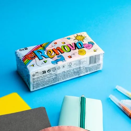 RENOVA ▫️ Lenços de Bolso Kids, 6 pacotes, 4 camadas, extra-suaves 2