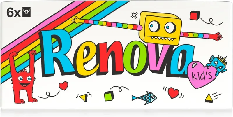 RENOVA ▫️ Lenços de Bolso Kids, 6 pacotes, 4 camadas, extra-suaves