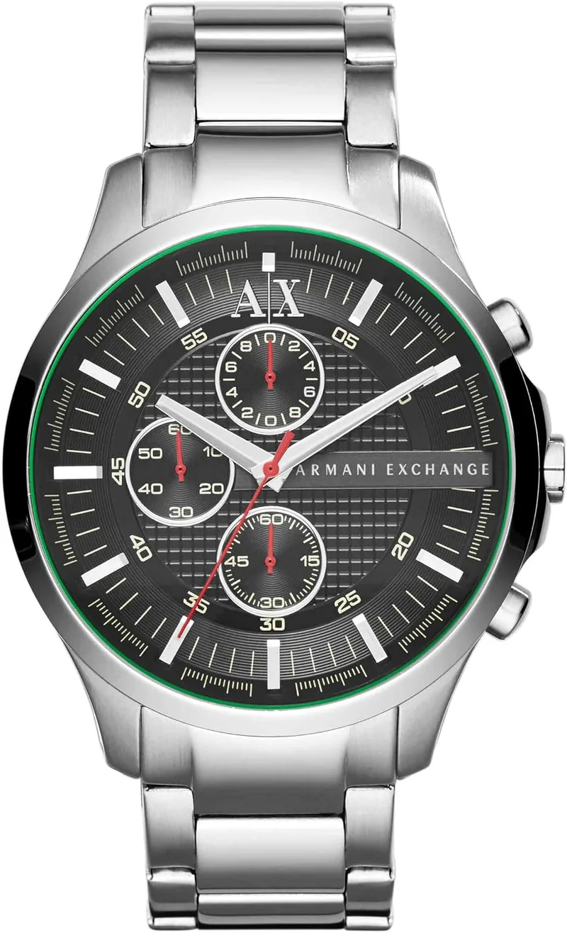 Armani Exchange ▫️ Relógios para homem, movimento de quartzo cronógrafo e caixa de 46 mm com bracelete em aço inoxidável