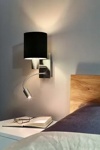 Eglo ▫️ candeeiro de parede Pasteri para quarto, aplique têxtil para quarto 2