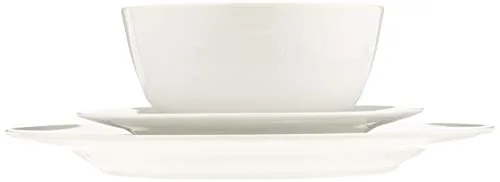 Amazon Basics ▫️ Conjunto de louça para 6 pessoas (18 peças), Branco 6