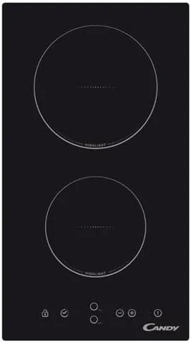 CANDY ▫️ Placa de vitrocerâmica CDH30 Domino integrada, 30 cm, 2 zonas de cozedura, 3000 W