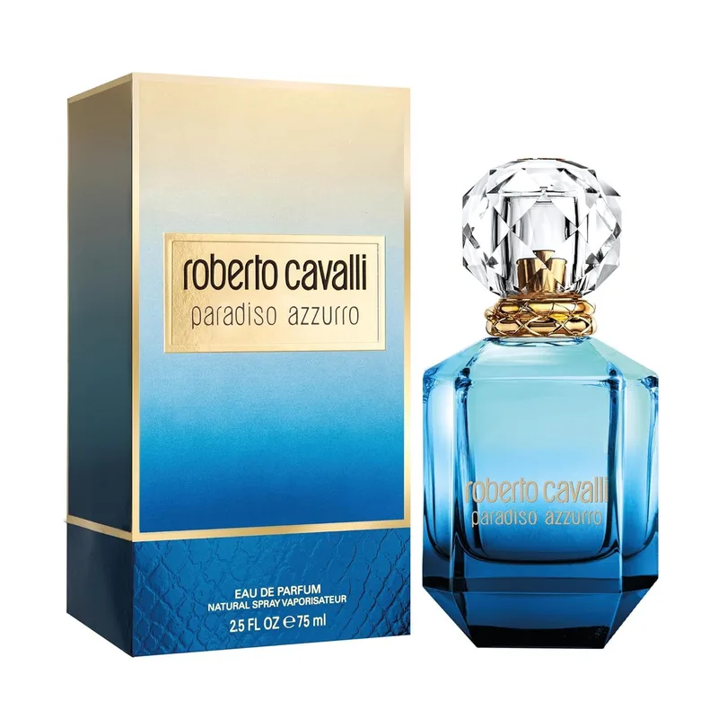 Roberto Cavalli Paradiso Azzurro, Eau de Parfum para Mulheres, Fragrância Fresca Aquática, 75 ml