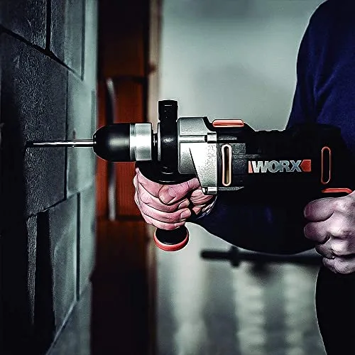 WORX ▫️ Berbequim de percussão 810 W | WX318 | 3 000 r.p.m | 48 000 i.| porta-brocas de 13 mm | controlo de velocidade variável | Inclui mala de transporte, 3 brocas HSS e 3 brocas para betão 3