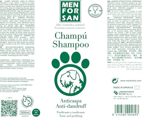 MENFORSAN ▫️ Champô Anticaspa para Cães | Combate a caspa e a descamação da pele | Limão | Pêlo macio e brilhante | Ação purificante e tonificante | 300 ml 2