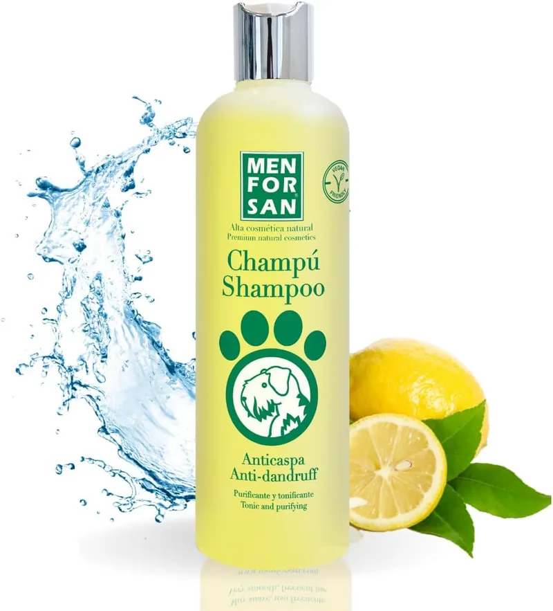 MENFORSAN ▫️ Champô Anticaspa para Cães | Combate a caspa e a descamação da pele | Limão | Pêlo macio e brilhante | Ação purificante e tonificante | 300 ml