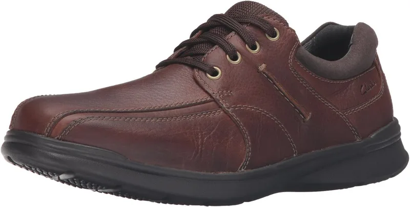 Clarks ▫️ Cotrell Walk, Oxford para homem, castanho, largura 41,5 UE