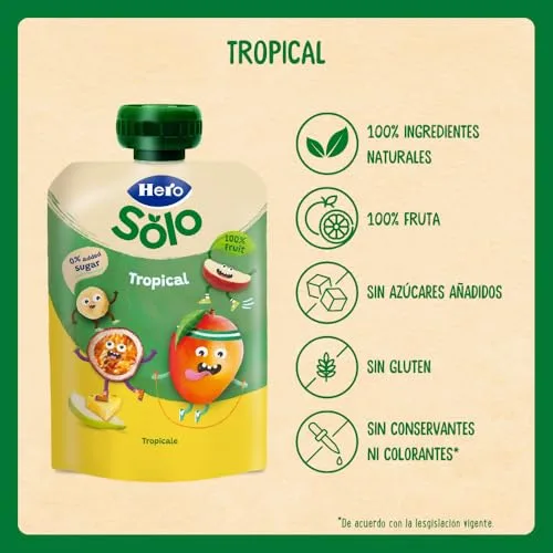 Hero Baby ▫️ Mi Fruta - Saquinhos de fruta com sabor tropical - Para bebés a partir dos 12 meses - 100 g 3