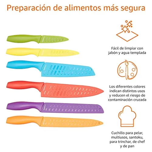 Amazon Basics ▫️ Conjunto de facas coloridas 12 unidades, sortido 2