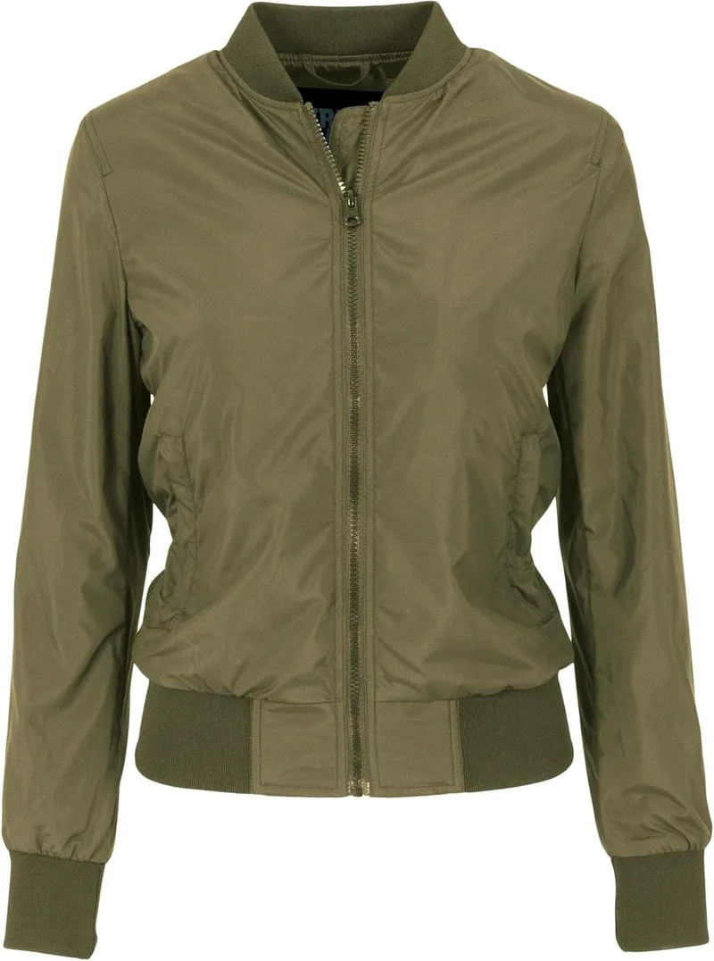 Urban Classics ▫️ Casaco Bomber para Mulher com Bolsos, Casaco para o outono e a primavera, Casaco Acolchoado de Corte Old School