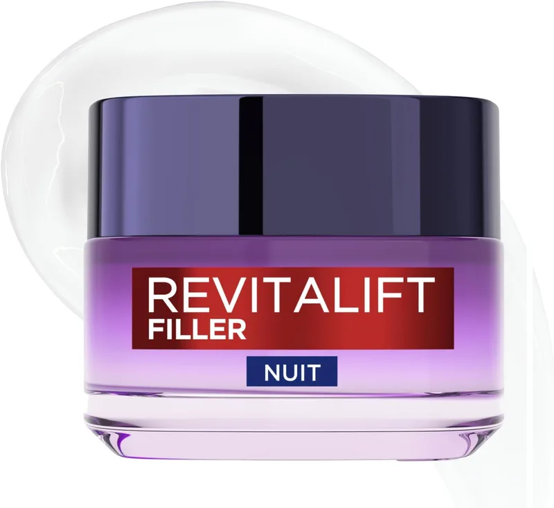 L'Oreal Paris ▫️ L'Oréal Paris - Revitalift - Filler - Tratamento Noturno Revolumizante - Antirrugas e Volume - Antienvelhecimento - Concentrado em Ácido Hialurónico - 50 mL