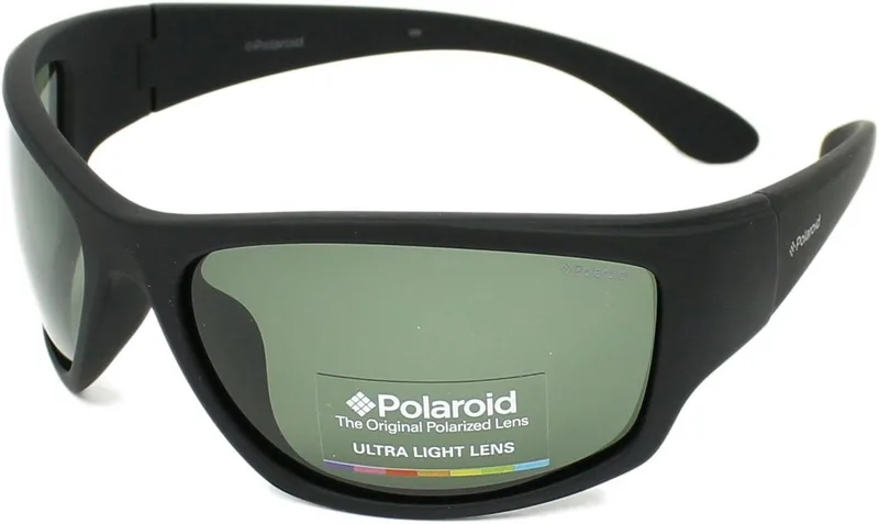 Polaroid ▫️ Óculos de sol PLD 7005/S para homem, com hastes flexíveis pretas e lentes verdes 63/17/123