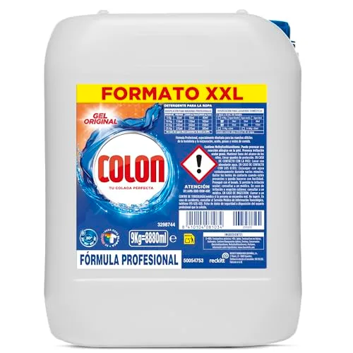 Colon ▫️ Detergente para máquina de lavar roupa profissional, adequado para roupa branca e de cor, em formato de gel - 9 kg, 134 doses 2