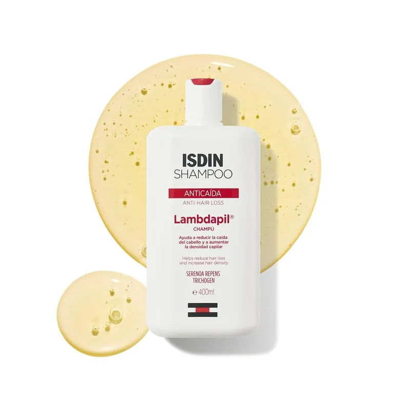ISDIN ▫️ Lambdapil Champô Anticaída: Ajuda a reduzir a queda excessiva do cabelo e a aumentar a sua densidade, para um cabelo forte e com aspeto saudável, 400 ml