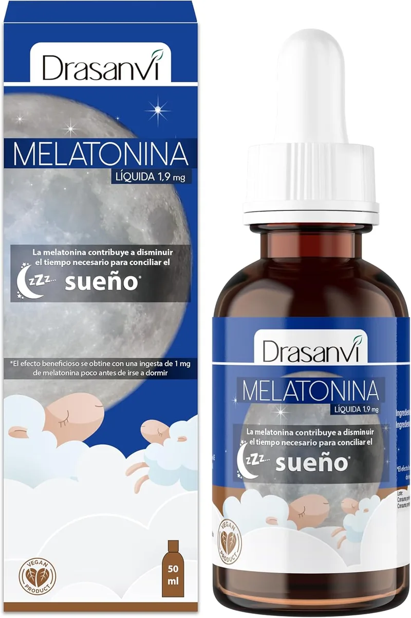 Drasanvi ▫️ Melatonina Pura de 1,9 mg | Ajuda a adormecer | Potente antioxidante | Ajuda na produção da hormona do crescimento (GH) | Absorção rápida | Embalagem de 50 ml = 31 dias | Sabor a limão