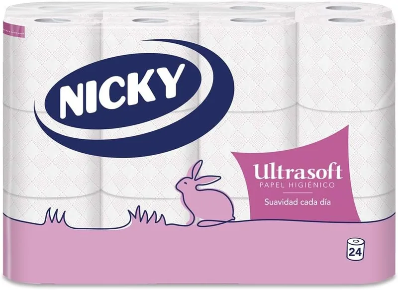Nicky ▫️ Ultrasoft, 24 rolos de papel higiénico, 2 camadas
