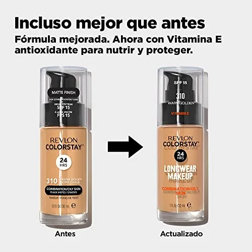 REVLON ▫️ ColorStay Base de Maquilhagem, pele mista/oleosa, 310 Warm Golden 7