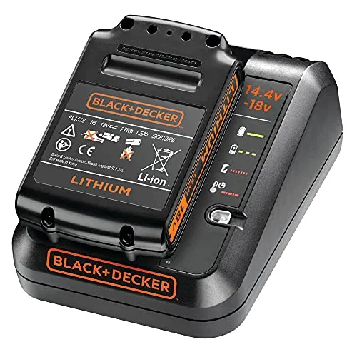 Black+Decker ▫️ Carregador de baterias de lítio de 14,4 e 18 V, 1 A, BDC1A-QW 2