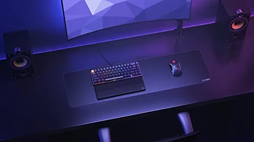 GLORIOUS ▫️ Tapete de tecido para jogos com bordas cosidas e formato alargado (preto) 6
