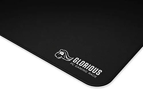 GLORIOUS ▫️ Tapete de tecido para jogos com bordas cosidas e formato alargado (preto) 7