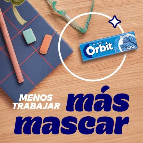 Orbit ▫️ Pastilhas de Chiclete com Sabor a Menta, Sem Açúcar, Frescor Duradouro, 30x10 pastilhas 3