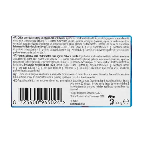 Trident ▫️ 60 Minutos Menta - Pastilhas elásticas sem açúcar com sabor a menta - Embalagem de 16 pacotes de 22 g 5