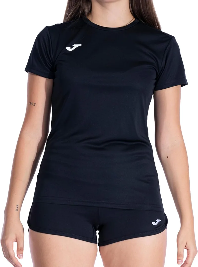 Joma ▫️ T-shirt desportiva de manga curta para mulher, 6XS - 3XL - Mantém o contacto com o corpo seco, ideal para corrida ou ginásio - Combi