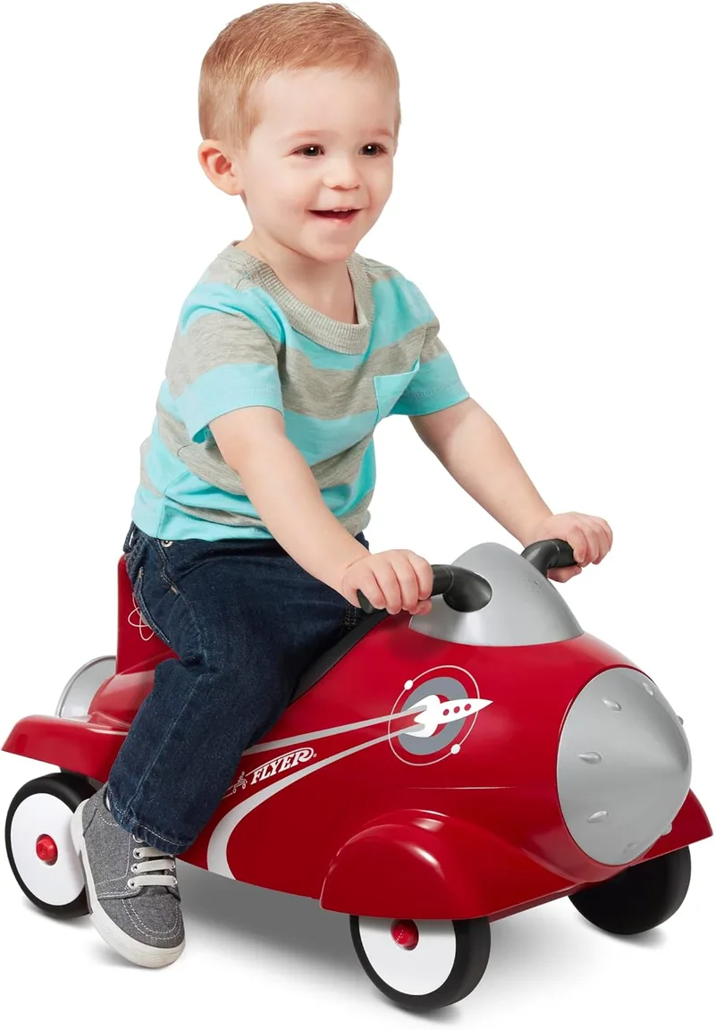 Radio Flyer ▫️ Retro Rocket, brinquedo de empurrar vermelho para crianças pequenas dos 1 aos 3 anos