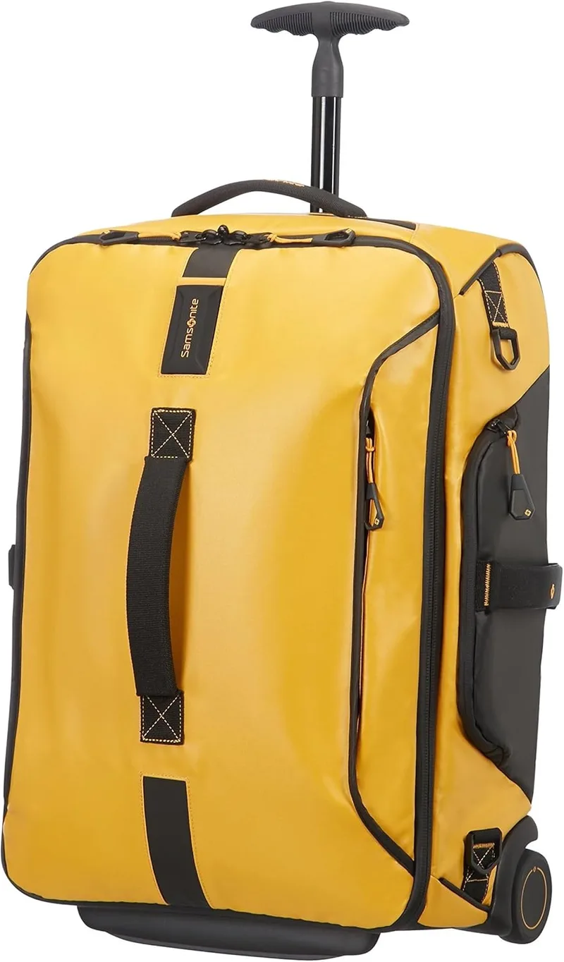 Samsonite ▫️ Paradiver Light - Mala de viagem / Mochila com 2 rodas S, 55 cm, 51 L, Amarelo (Amarelo)