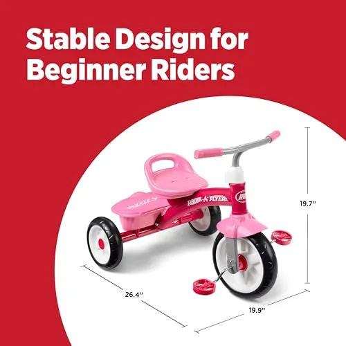 Radio Flyer ▫️ Triciclo Rosa triciclo para crianças pequenas ao ar livre, dos 2 ½ aos 5 anos (Exclusivo da Amazon) 2