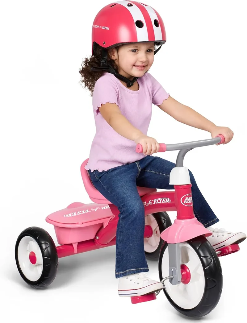 Radio Flyer ▫️ Triciclo cor-de-rosa triciclo para crianças ao ar livre, 2 ½ a 5 anos (exclusivo Amazon)