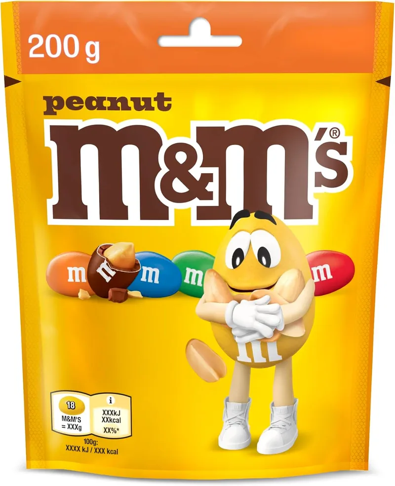 M&M's ▫️ Bolinhas de Chocolate de Leite com Recheio de Amendoim, Saco de 200 g
