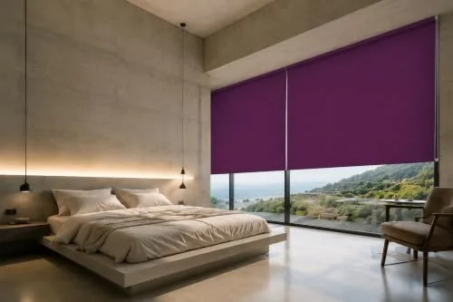 Estoralis ▫️ Dracarys | Estore enrolável com design moderno | Opaco liso | Cor violeta | 130 x 235 cm (largura/altura) Tamanho do tecido 127 x 230 cm | Estores para janelas e portas 2