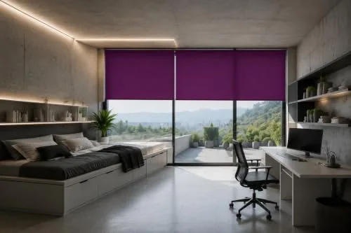 Estoralis ▫️ Dracarys | Estore enrolável com design moderno | Opaco liso | Cor violeta | 130 x 235 cm (largura/altura) Tamanho do tecido 127 x 230 cm | Estores para janelas e portas 4