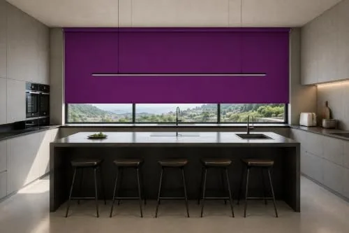 Estoralis ▫️ Dracarys | Estore enrolável com design moderno | Opaco liso | Cor violeta | 130 x 235 cm (largura/altura) Tamanho do tecido 127 x 230 cm | Estores para janelas e portas 5