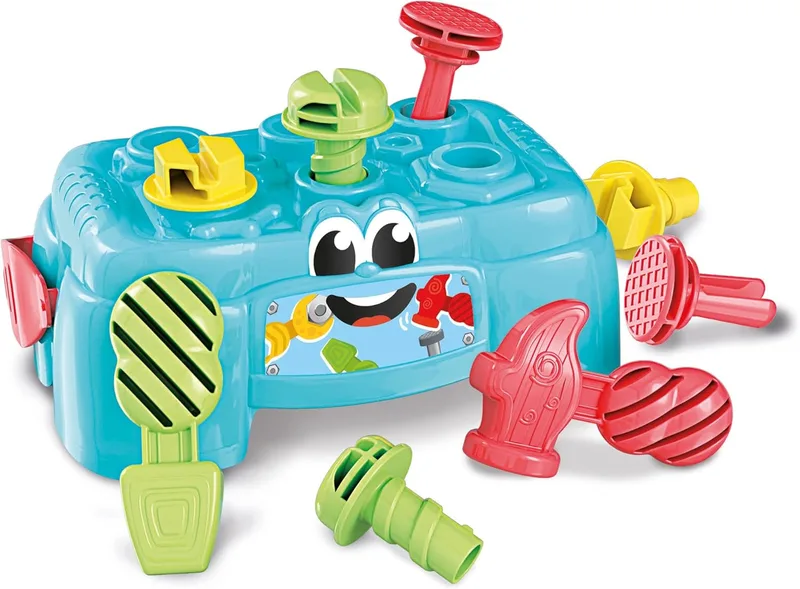 Clementoni ▫️ Bebé, Bancada de trabalho para bebés, Brinquedo de construção e rendilhado para crianças a partir dos 10 meses (17042)