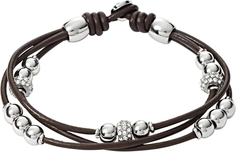 Fossil ▫️ Pulseira para mulher em aço inoxidável ou couro, com fecho tipo lagosta ou fecho deslizante ajustável