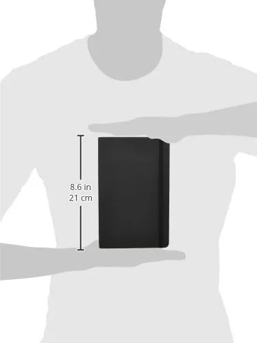 Amazon Basics ▫️ Caderno clássico tamanho A5, caderno para uso diário no escritório, na escola, em casa, para escrever e tomar notas, pautado, 240 páginas, preto 6