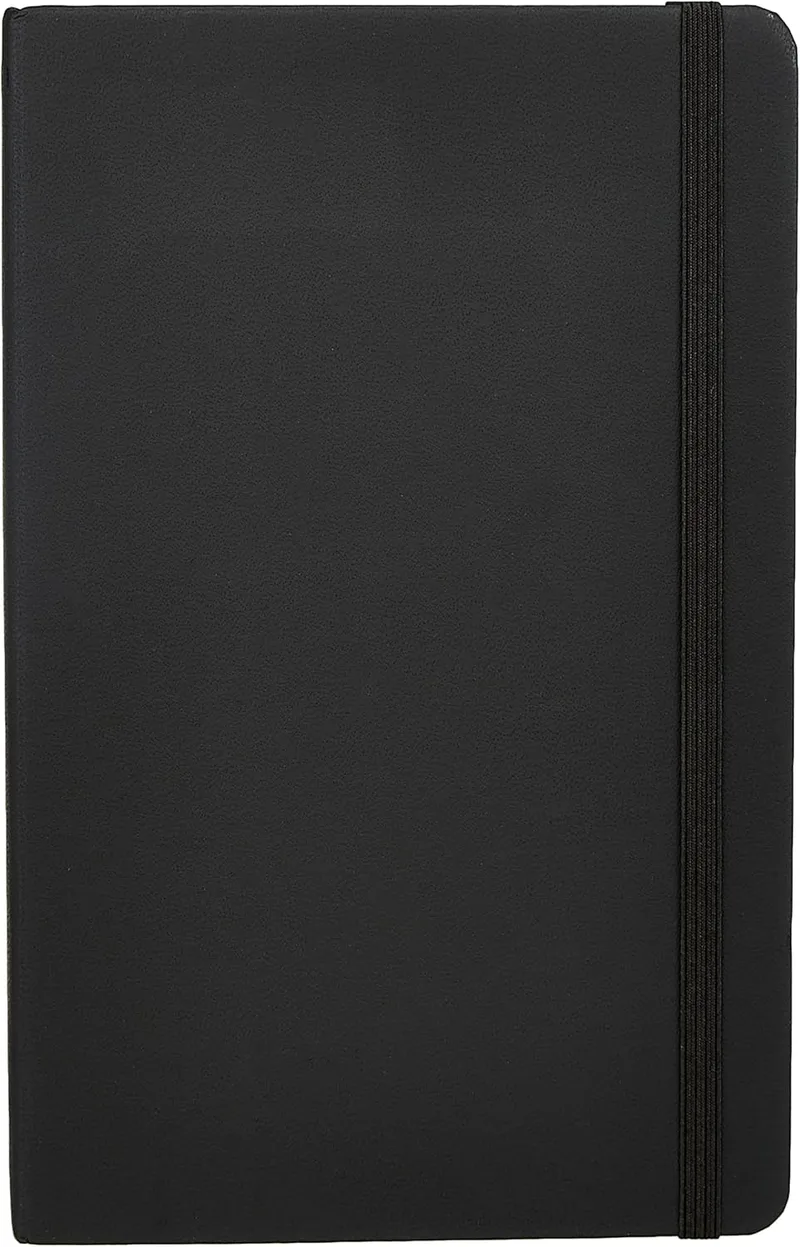 Amazon Basics ▫️ Caderno clássico tamanho A5, caderno para uso diário no escritório, na escola, em casa, para escrever e tomar notas, pautado, 240 páginas, preto