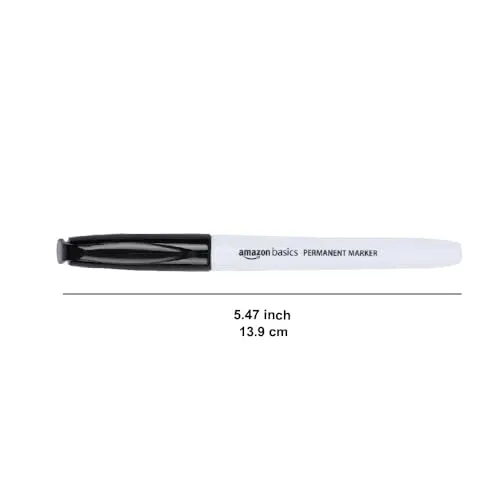 Amazon Basics ▫️ Marcadores permanentes, Preto, Embalagem de 12 6