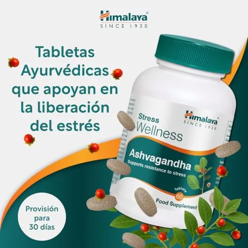 Himalaya ▫️ Stress Wellness Extrato de Raiz de Ashwagandha 500 mg, 60 Comprimidos (30 Dias) – Suplemento alimentar adaptogénico para o stress, energia e relaxamento – Fórmula à base de ervas ayurvédicas, vegan 2