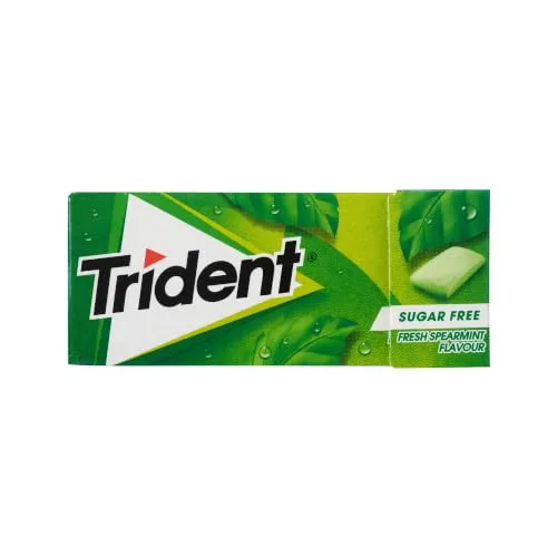 Trident ▫️ Pastilhas de Chiclete com Sabor a Hortelã, Sem Açúcar, Embalagem Multipack 4x14 g 2
